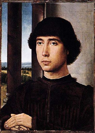 Hans Memling Portrait of a Man at a Loggia Germany oil painting art